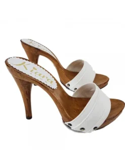 WHITE CLOGS-HEEL 12