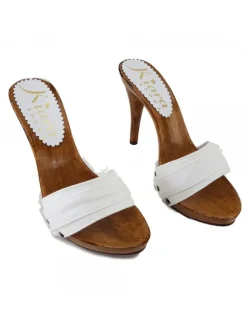 WHITE CLOGS-HEEL 12