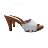WHITE HEEL CLOGS IN LEATHER