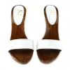 WHITE LEATHER CLOGS