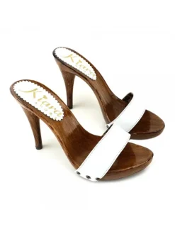 WHITE LEATHER CLOGS
