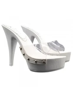 WHITE SANDALS WITH TRANSPARENT BAND