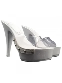 WHITE SANDALS WITH TRANSPARENT BAND