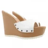 WHITE WEDGES IN ROPE WITH HIGH HEEL