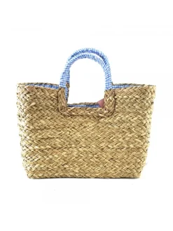 WICKER BAG IN TURQUOISE COLOR TWO SIZES