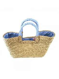 WICKER BAG IN TURQUOISE COLOR TWO SIZES