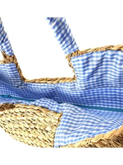 WICKER BAG IN TURQUOISE COLOR TWO SIZES