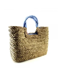 WICKER BAG IN TURQUOISE COLOR TWO SIZES