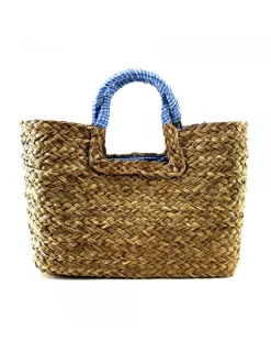 WICKER BAG IN TURQUOISE COLOR TWO SIZES