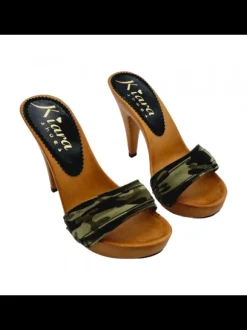 WOMAN CLOG CAMOUFLAGE HEEL 11