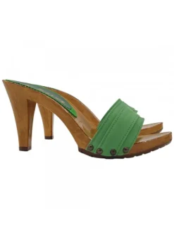 WOMAN CLOG GREEN HEEL 9 CM