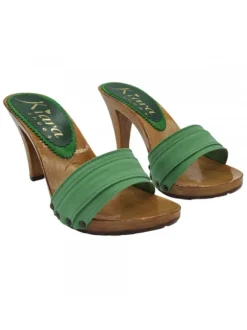 WOMAN CLOG GREEN HEEL 9 CM