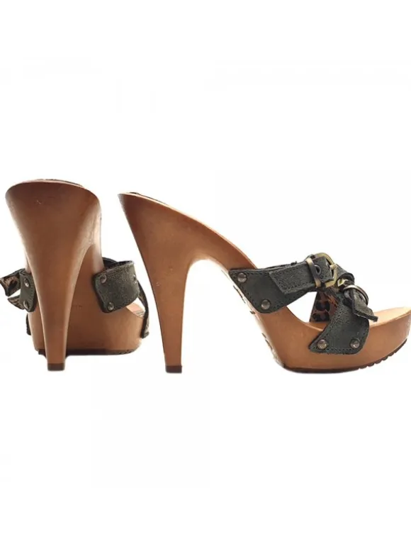 WOMAN CLOG HUNTER GREEN HEEL 11