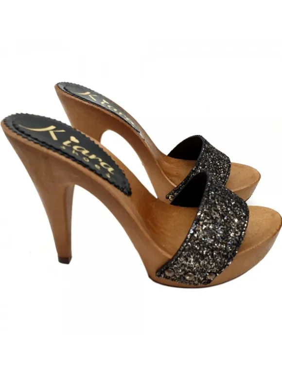 WOMAN CLOG WITH GLITTER HEEL 11