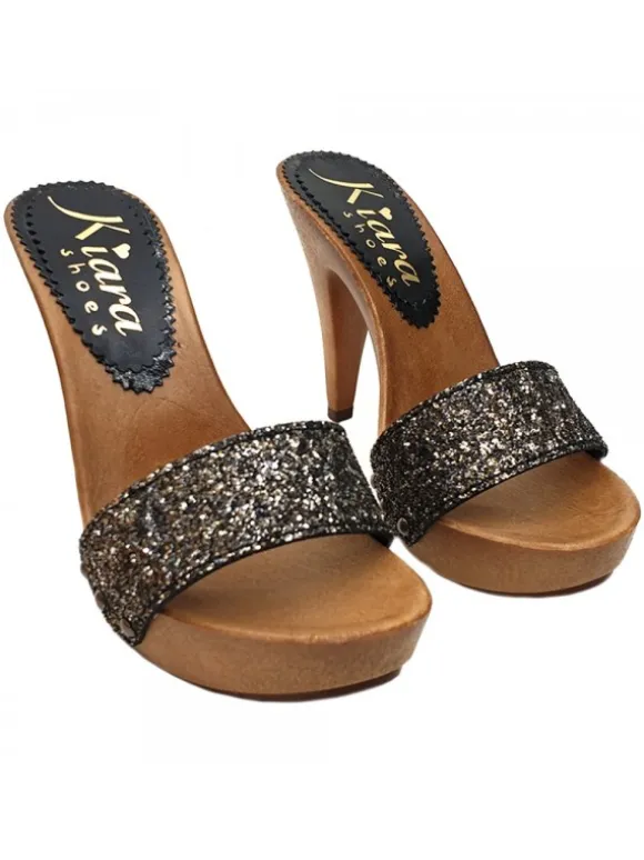 WOMAN CLOG WITH GLITTER HEEL 11