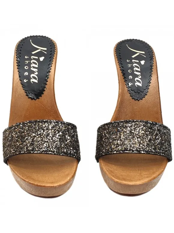 WOMAN CLOG WITH GLITTER HEEL 11