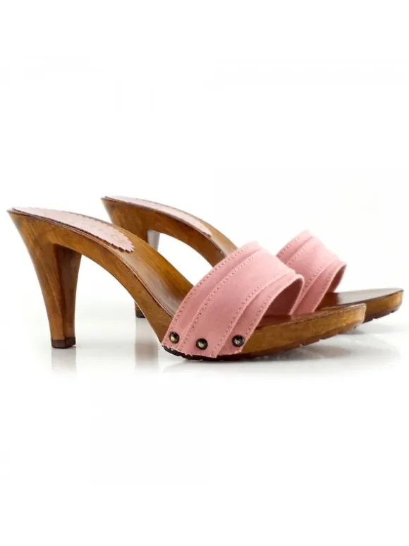 WOMAN CLOGS PINK HEEL 9 CM