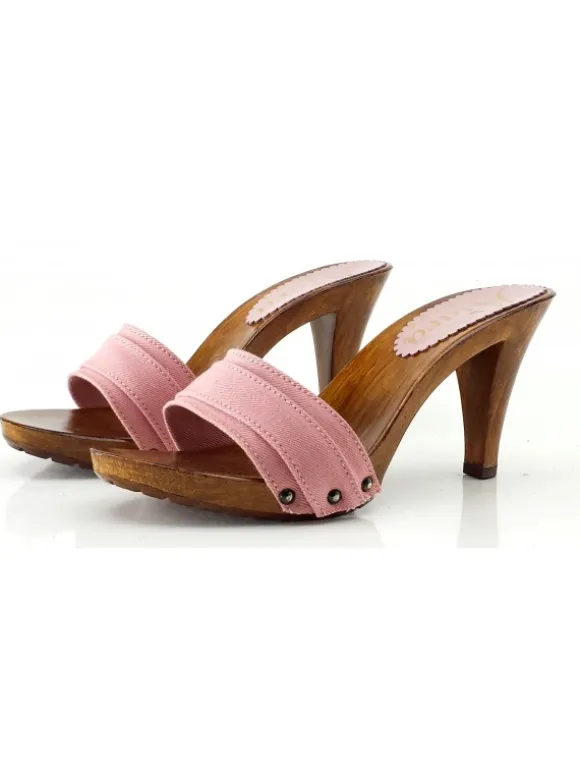 WOMAN CLOGS PINK HEEL 9 CM