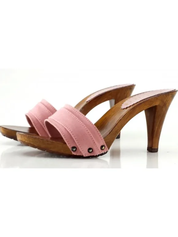 WOMAN CLOGS PINK HEEL 9 CM
