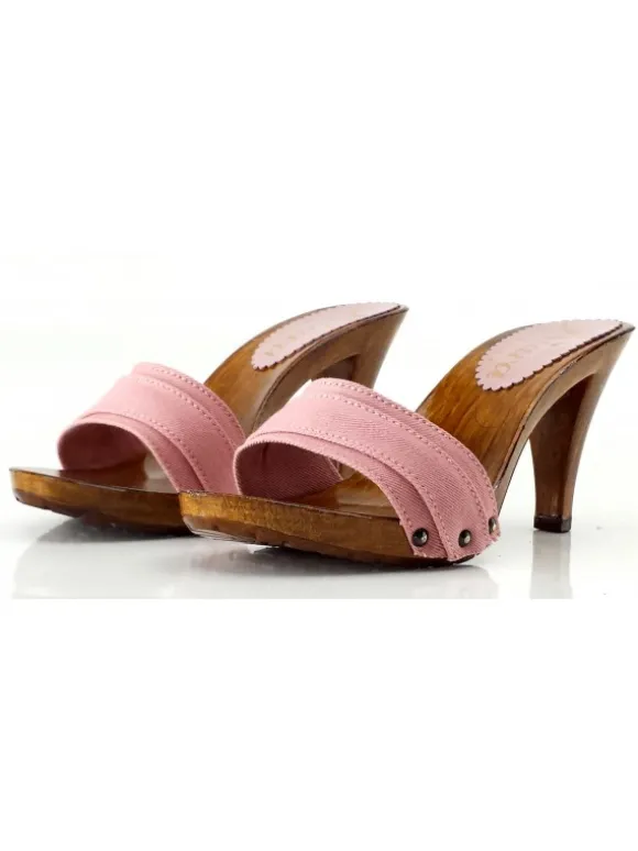 WOMAN CLOGS PINK HEEL 9 CM