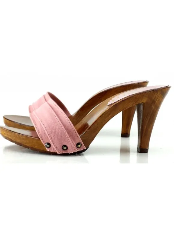 WOMAN CLOGS PINK HEEL 9 CM