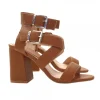 WOMAN'S FASHION SANDAL WITH DOUBLE ANKLE STRAP - HEEL 9 CM