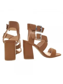 WOMAN'S FASHION SANDAL WITH DOUBLE ANKLE STRAP - HEEL 9 CM