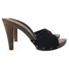 WOMEN'S BLACK CLOGS IN SUEDE HEEL 11