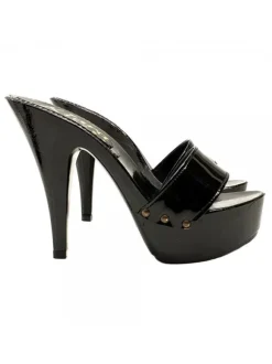 WOMEN'S BLACK HEEL CLOG