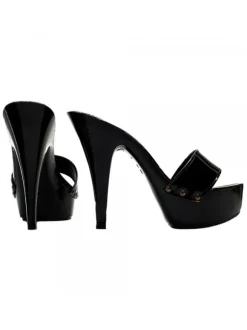 WOMEN'S BLACK HEEL CLOG