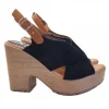 WOMEN'S BLACK SANDALS IN SYNTHETIC SUEDE
