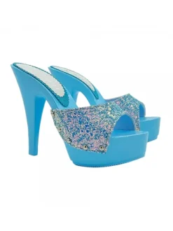 WOMEN'S CLOGS BLUE GLITTER SKY HEEL 13