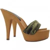 Women's clogs 13cm heel | double band in camouflage fabric
