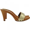 Women's clogs with gold band | HEEL 9 cm