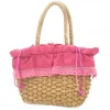 WOMEN'S FUCHSIA STRAW BAG