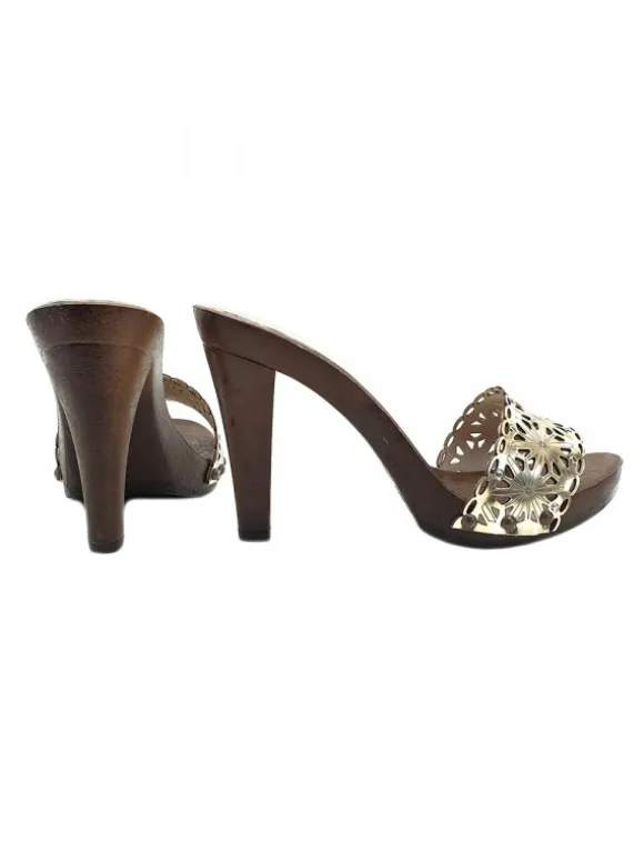 WOMEN'S GOLDEN CLOGS HEEL 11
