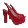 WOMEN'S RED PATENT LEATHER SANDALS HEEL 12