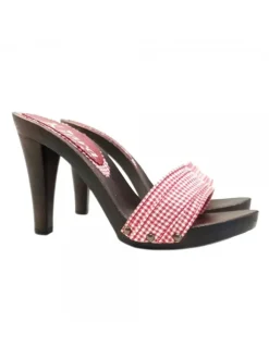 WOMEN'S RED PIN-UP CLOGS HEEL 11