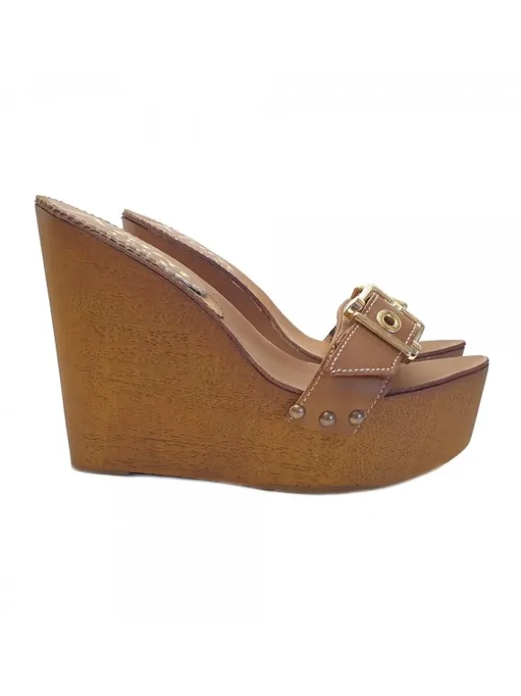 WOMEN'S WEDGE LEATHER CLOGS HEEL 13