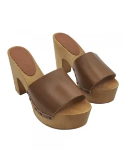 WOODEN CLOGS & GENUINE LEATHER UPPER - Made in Italy