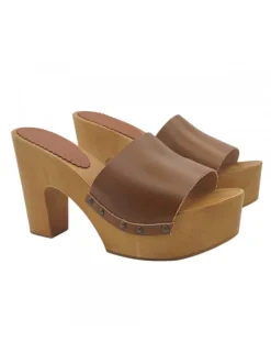 WOODEN CLOGS & GENUINE LEATHER UPPER - Made in Italy