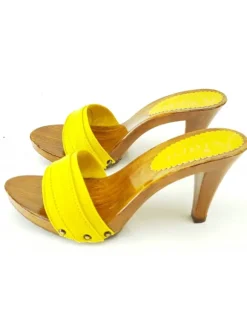 YELLOW CLOG, HEEL 9 CM