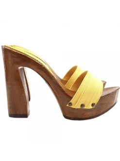 YELLOW CLOGS COMFY HEEL