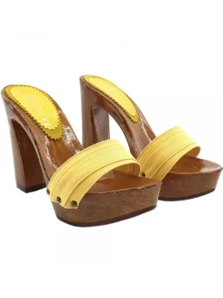 YELLOW CLOGS COMFY HEEL