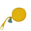 YELLOW PURSE WITH HANDLE AND FRINGES